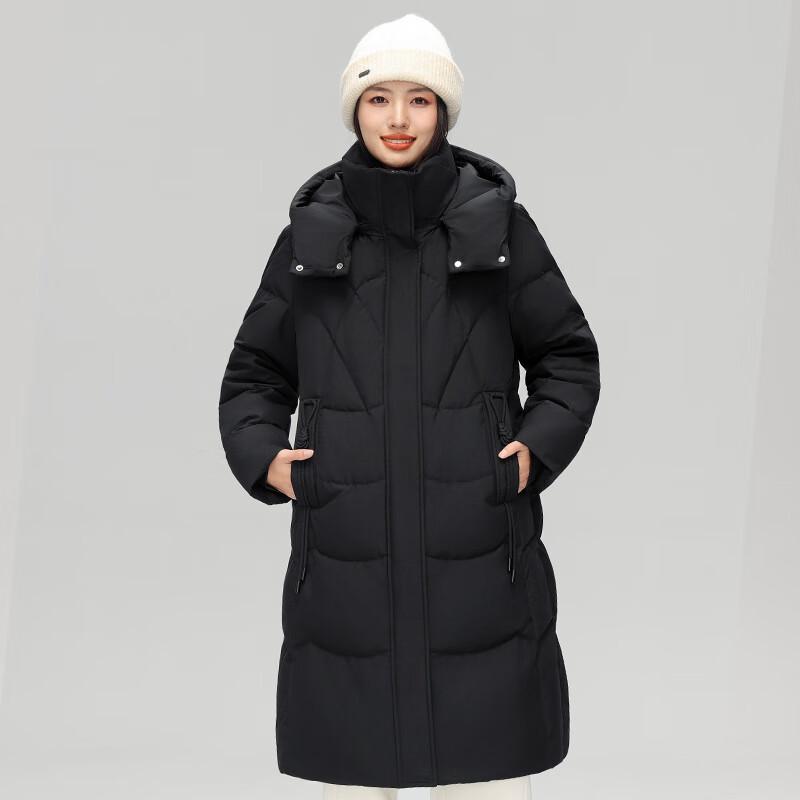 Fengmao Women's Mid-length Down Jacket with Removable Hood