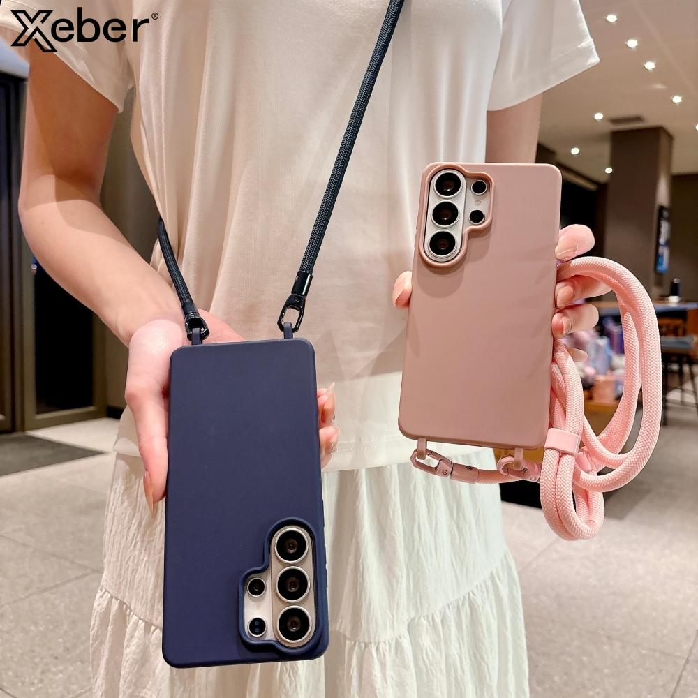 Crossbody Lanyard Silicone Soft Case For Samsung S26 Ultra S25 Edge S24 S22 Plus S21 S20 FE Necklace Shoulder Shockproof Cover