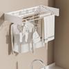 Carbon Steel Invisible Clothes Drying Rack 60CM 5 Rods Folding Clothes Hanger Space Saving Wall Mounted Hidden Drying Rack