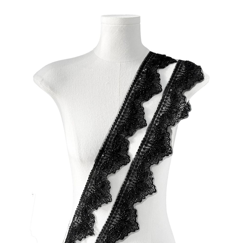 7.5Cm Water Soluble Lace Bead Sequins Clothing Skirt Dress Cuffs Ethnic Style Decorative Lace