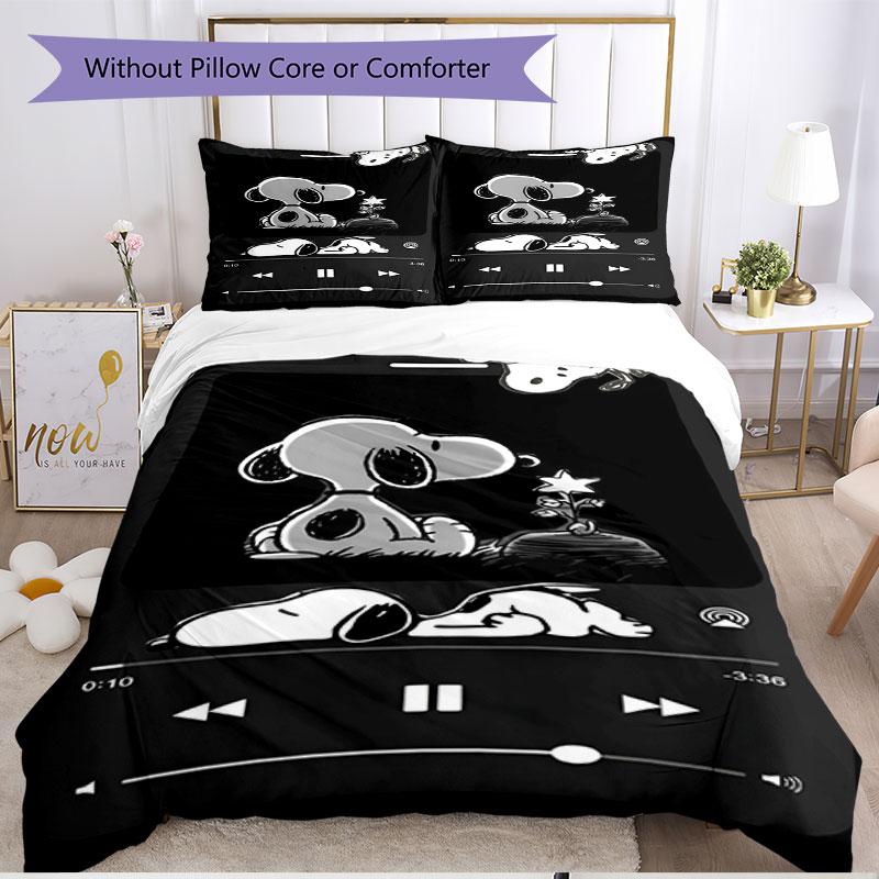 3pcs Duvet Cover Set (1*Duvet Cover + 2*Pillowcase, Without Core), Snoopy Print Soft All‑Season Bedding Set, Home Bedroom Decor Gift