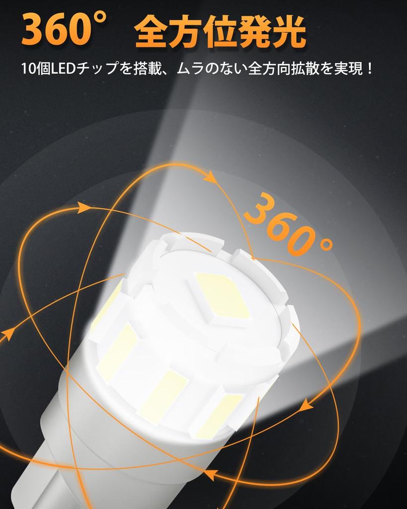 BORDAN T10 LED Explosive Light, White, Built-in Canceller, Short Circuit Protection, Vehicle Inspection Compatible,