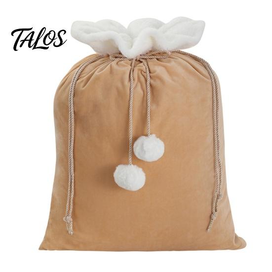 Durable Velvet Pouches for Snacks Christmas Santa Gift Bag, 19 X 26 Inch Large Drawstring DIY Candy Claus Reusable Presents Sack Xmas Holiday