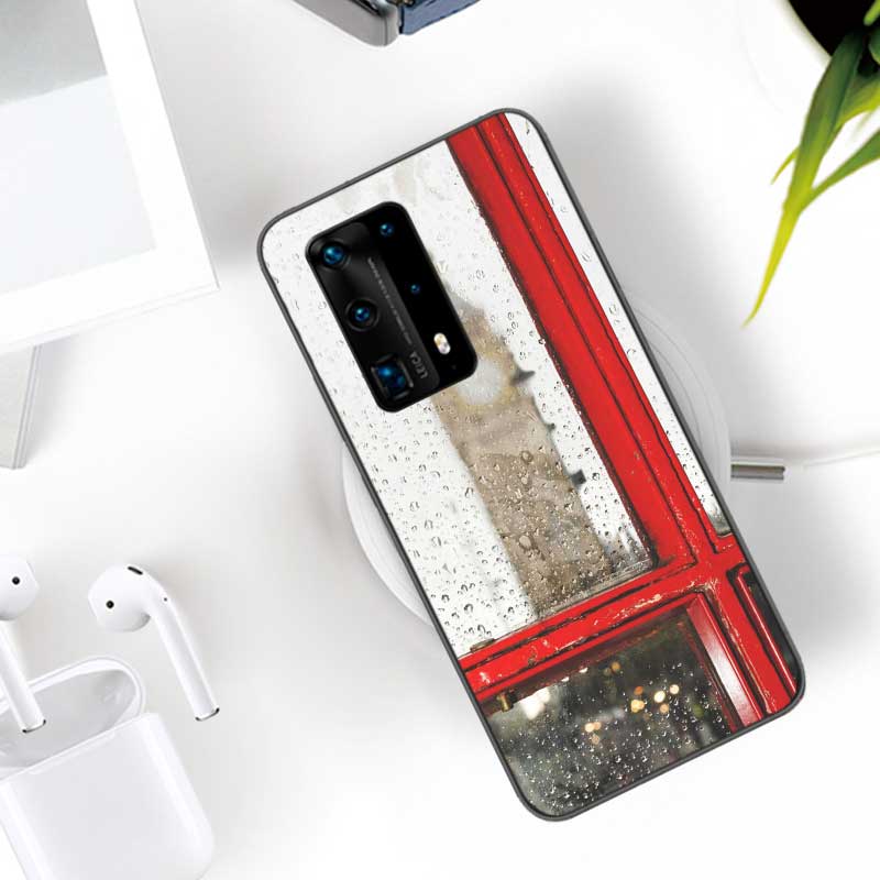 london bus england telephone Soft Clear Phone Case For Huawei P30 Lite P10 P20 P40 P50 Pro Mate 40 Pro 30 20 10 Lite Cover Silic
