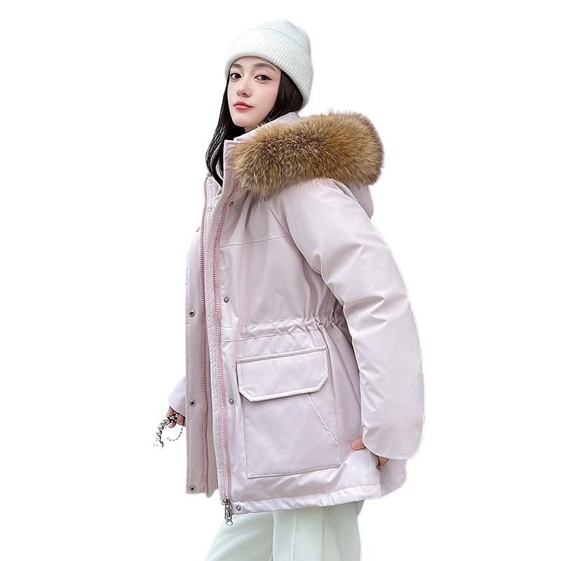 Export channels Women's winter tooling cotton-padded clothes big fur collar hooded pie overcome extra thick cotton cold resistance multi-color uni