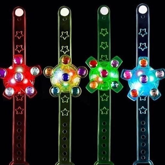 10 Adet LED Yanıp Sönen Jiroskop Saat Stres Kaygı Giderici Ayarlanabilir Çocuklar Yetişkinler Karikatür Fidget Spinner Renkli Işıklı Bilezik Oyuncak Parti Hediyeleri