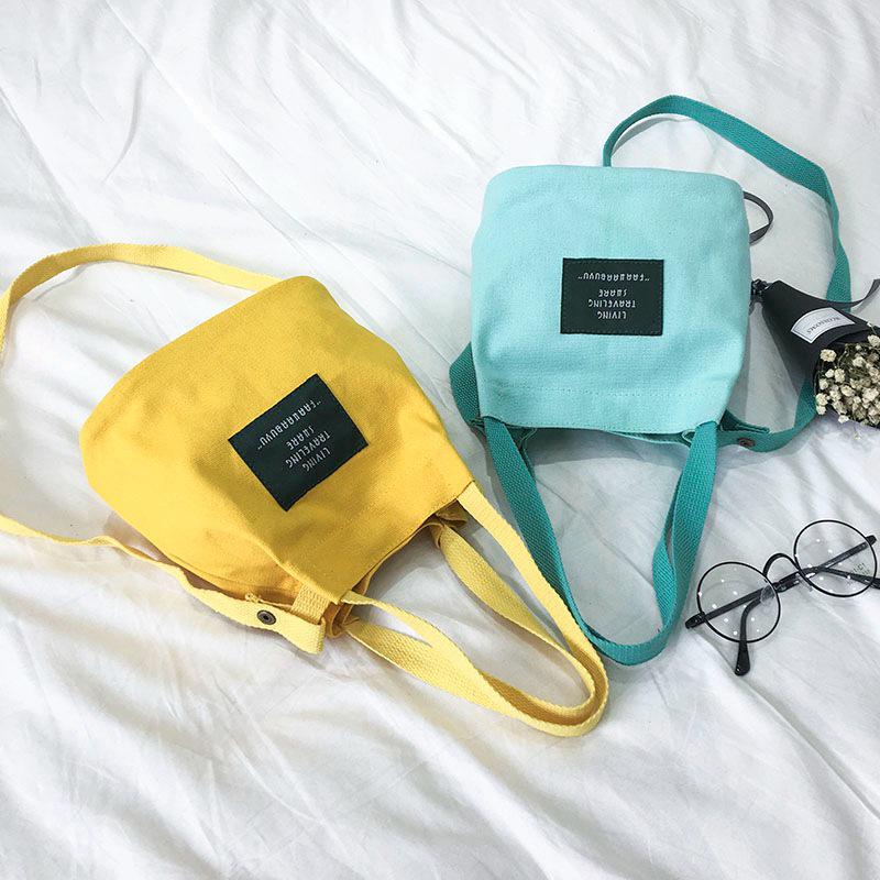 Walking Bag, Women's Crossbody Bag, Mini Canvas Bag, Japanese Cloth Bag, Cute Girl's Handbag, Water Bucket Bag, Miscellaneous Handbag