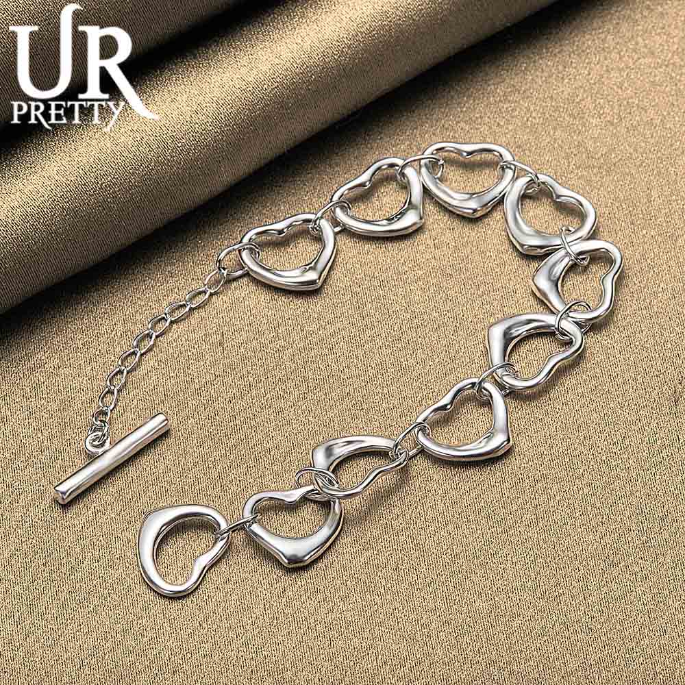 925 Sterling Silver Romantic Heart-shaped Bracelet Fashionable Wedding Jewelry