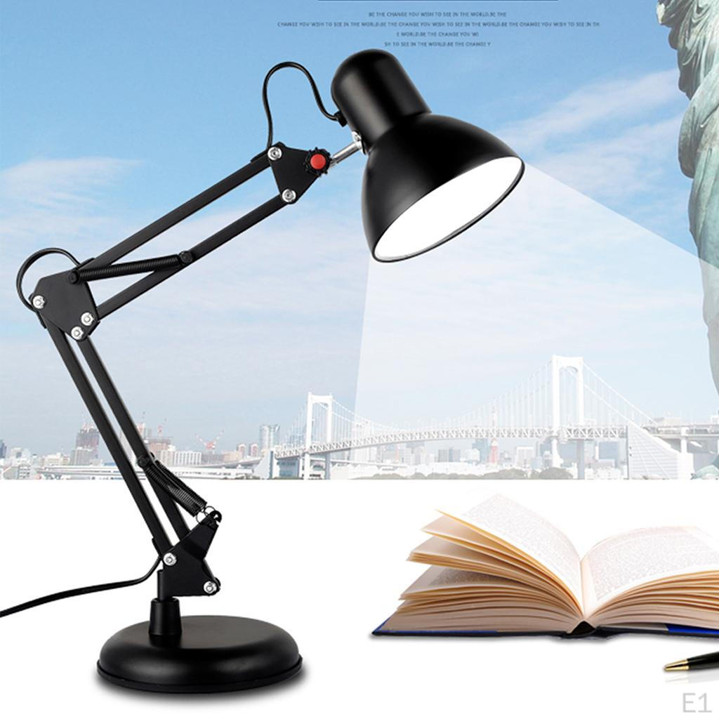 Desk Lamp, Interchangeable Base Or Clamp, Classic Study Table Multi-Joint, Adjustable Arm, 3