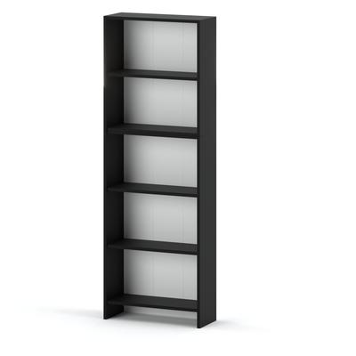 Office Bookshelf Black 60 CM 5 Shelves Loft Toy Shelf