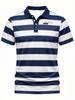 Printed Design – Non-Textured Printed Men's Golf Shirt with Short Sleeves in Blue Stripes, Featuring a Casual, Comfortable, Stylish, and Well-Fitting