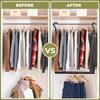 Hanging Closet Rod, 18-30In Heavy Duty Adjustable Width and Up to 38In Height Adjustable Closet Rod Extender, Double Closet Rod Hanging Bar,