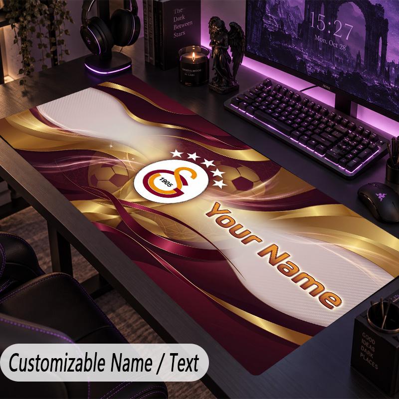 Custom Text Big Mousepad, Extended Desk Pad For Laptop Work GameGalatasaray FC