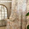 1PC NAPEARL French Retro Floral Printed Curtains Pastoral Style Tassel Edge Semi Blackout Curtains for Bedroom Living Room Window Home Decor