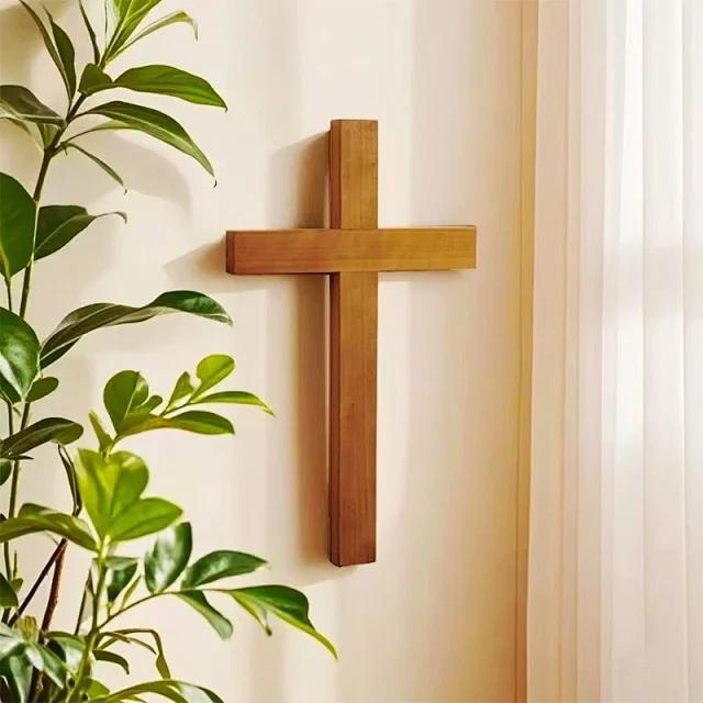 Wandkruzifix Kreuz Massives Kirschholz Dekoration 33cm Holzkreuze Zur Taufe Christliche Dekoration Kreuz Dekoration
