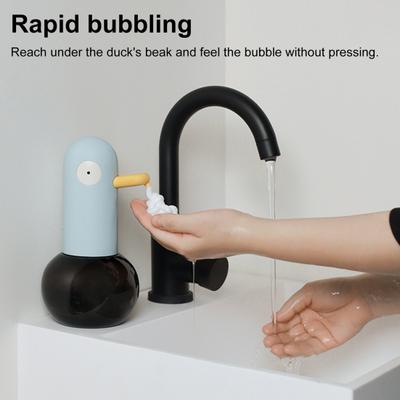 Automatic Induction Foam Soap Dispenser Contactless Duck Shape Soap Dispenser 400ml Capacity High-Precision Sensor Soap Dispenser