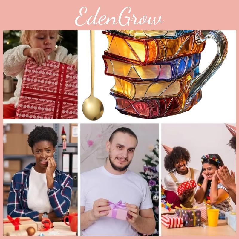 Painted Book Mug Artful Coffee Cup Ceramic Sculpted Decorative Drinkware For Gifts