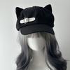 Women'S Cat'S Ears Harajuku Gothic Lolita Beret Y2K Girls' Steampunk Punk Zipper Handmade Sun Hat Cap