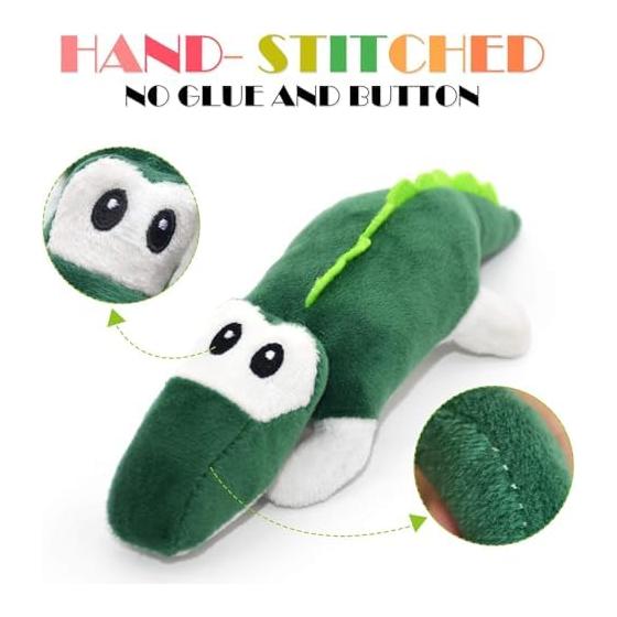 SHARLOVY Dog Rattle Animal Dog Stuffed Toys, Cute Dog Chew Toys Puppy Teething Toys, Pet Toys for Small and Medium Dogs, Soft Dog Toys, Shaggy Dog