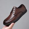 Fashion Trendy Men's Casual Shoes lace up Simple Men's Retro Leather Shoes lace up oxfords Elegant Formal Commuter men Work Shoes