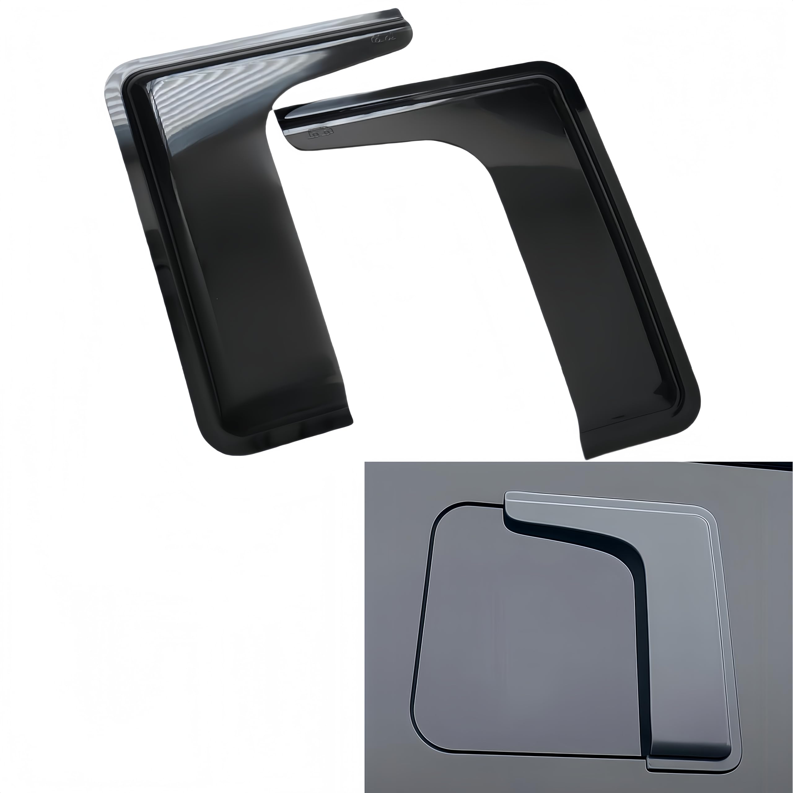 

RXCARGO Car Side Visors for Toyota Hiace 200 Series and Smoke Rain Car Side Tape Car Window Protection (Models 1, 2, 3, 4, 5, 6, 7, 8) - Black,