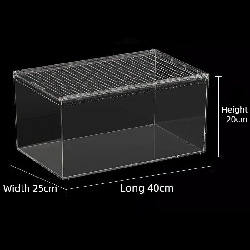 Reptiles Terrarium Lizard Gecko Snake Transparent Breeding Box Anti-escape Breathable Reptile Kennel Small Pet House Habitat