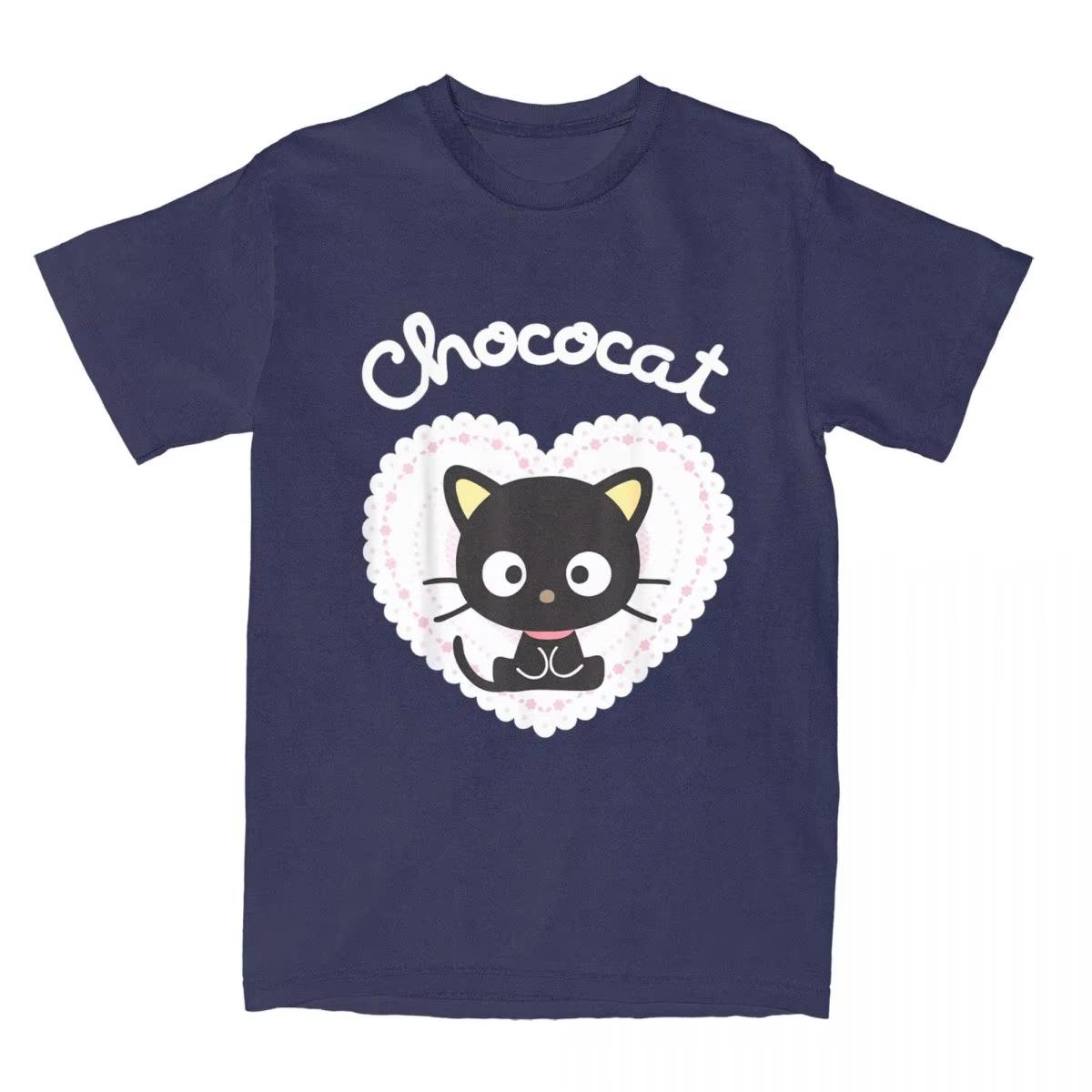 

Chococat Sweet Valentine для мужчин и женщин футболки крутые футболки с коротким рукавом и круглым вырезом футболки из чистого хлопка праздничная одежда M