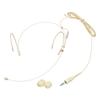 Uxcell Earhook Headset Microphone, Double Over-Ear Omnidirectional Wired Condenser Microphone with Standard 3.5mm TRS Plug, 1.2m Cable, Beige