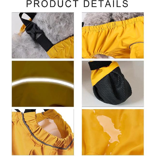 Dog Paw Boots Leggings Waterproof, Suspender Booties for Dogs Anti-Slip, Pet Paws Protector Dirty-Proof,Dog Snow Pants Shoes for Outdoor Walking