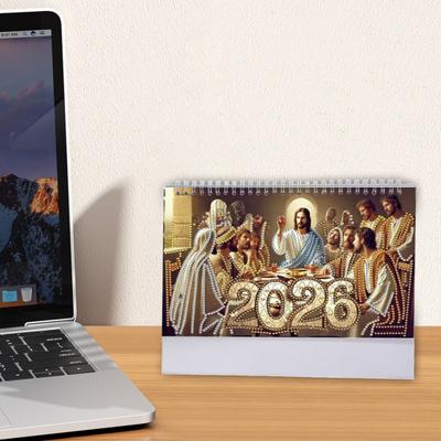 DIY Rhinestone Art Painting Desk Calendar Kit 12-Month Home Office Planner
