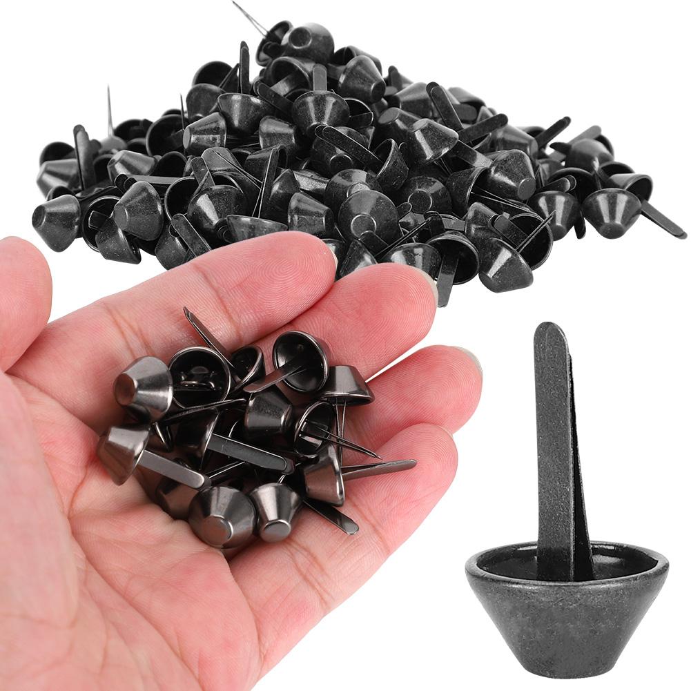 200Pcs Flat Feet Studs Gun Black DIY Leather Luggage Bags Handbags Craft Accessories 12mm