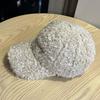 Korean Style Autumn and Winter Lamb Wool Letter Embroidered Baseball Hat for Men and Women Trendy Face-showing Small Warm Plush Duck Cap