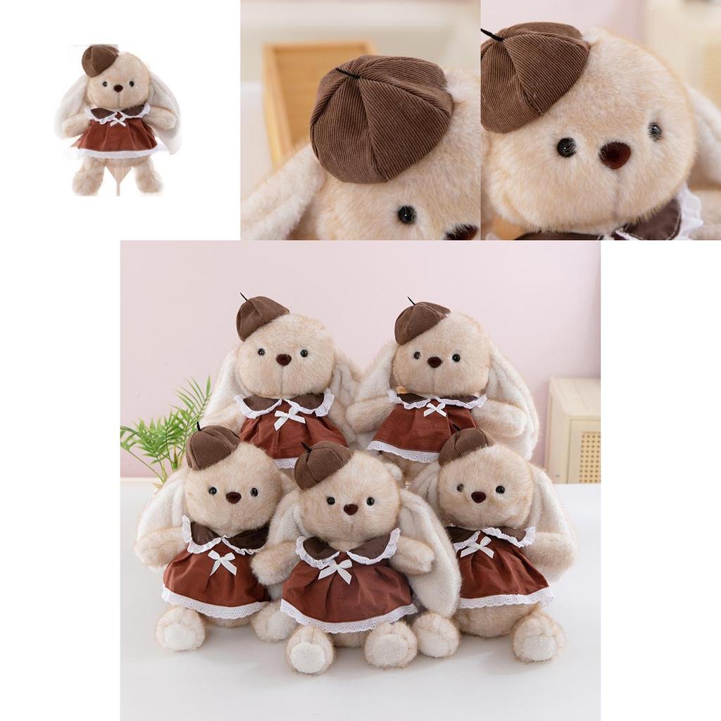 Plush Rabbit Toy For Kids Soft Animal Plush Pillow Gift With Dress And Hat Decoration