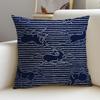 B-Blue Calico Cushion Cover Cushion Cover Pillowcase, Anti-Mite Invisible Zipper, Linen Sofa Cushion