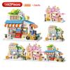 Street View Building Blocks Diy Plastic Model Mini Bricks Educational Assembly Games Desktop Home Decoration Children Gifts