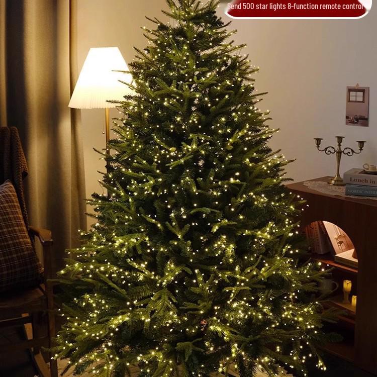 Large Artificial Christmas Tree with Dense PE and Lights - 2025 Children's Decorative Ornaments