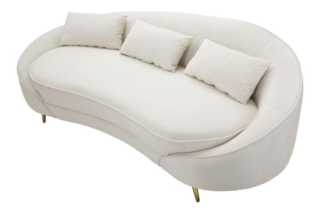 Sofa 3 Seaters Oslo With Cushions Cream Cm 185X84X68
