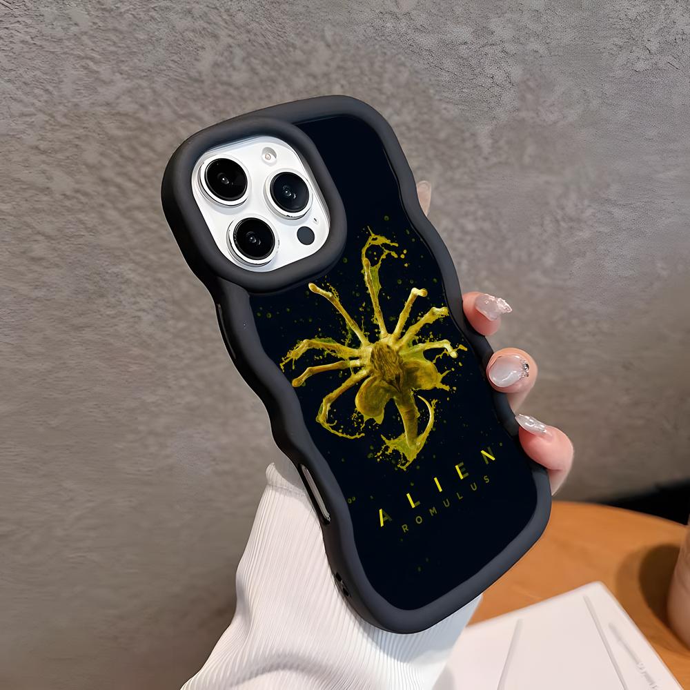 Alien Romulus Handyhülle für iPhone 17 16 15 14 13 12 11 Air Pro Max Plus Gewellter Rand TPU Bunte Hülle Hülle Luxus