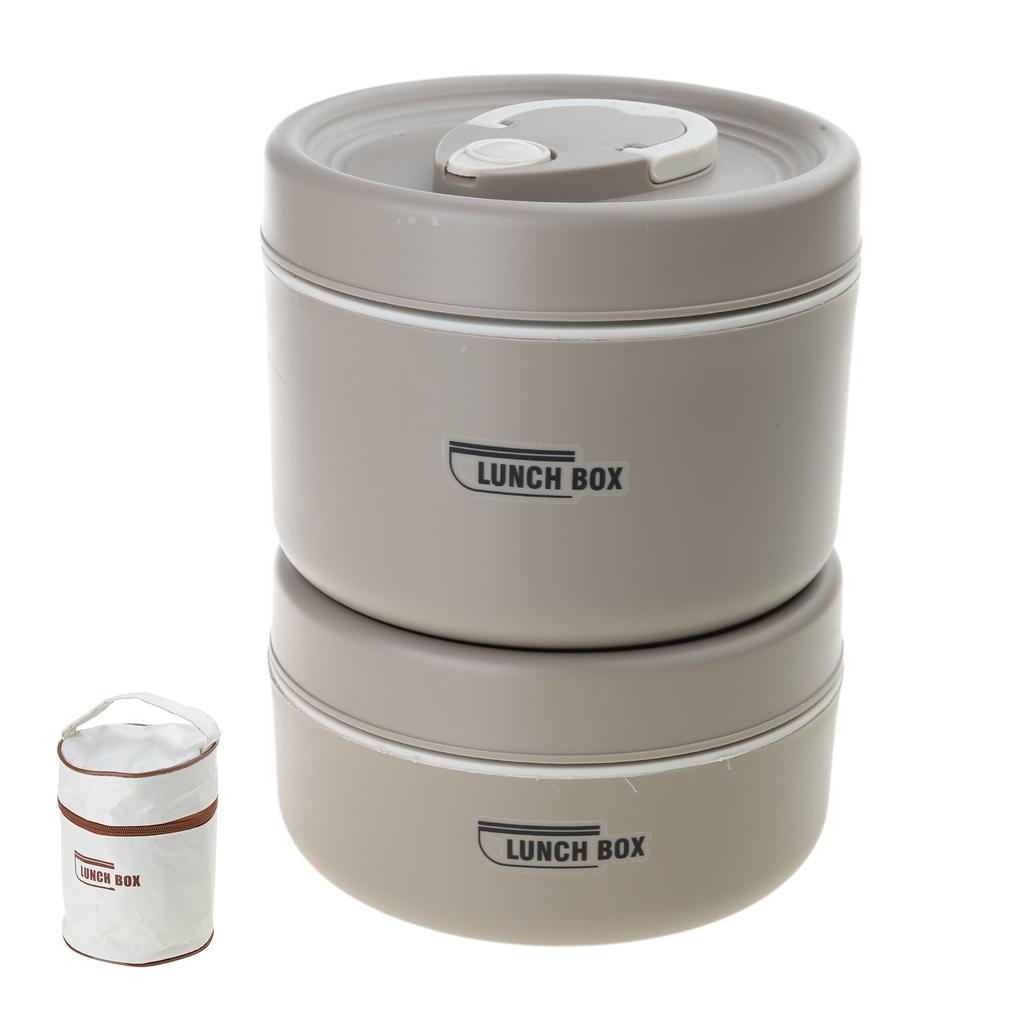 Stackable Bento Lunch Box Set Adult Bento Box for Hot Meals Stainless Steel Insulated Lunch Box Set with Bag
