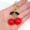 Cute Cherry Cherry Keychain Gold Alloy Bag Pendant Jewelry Accessories Keyring