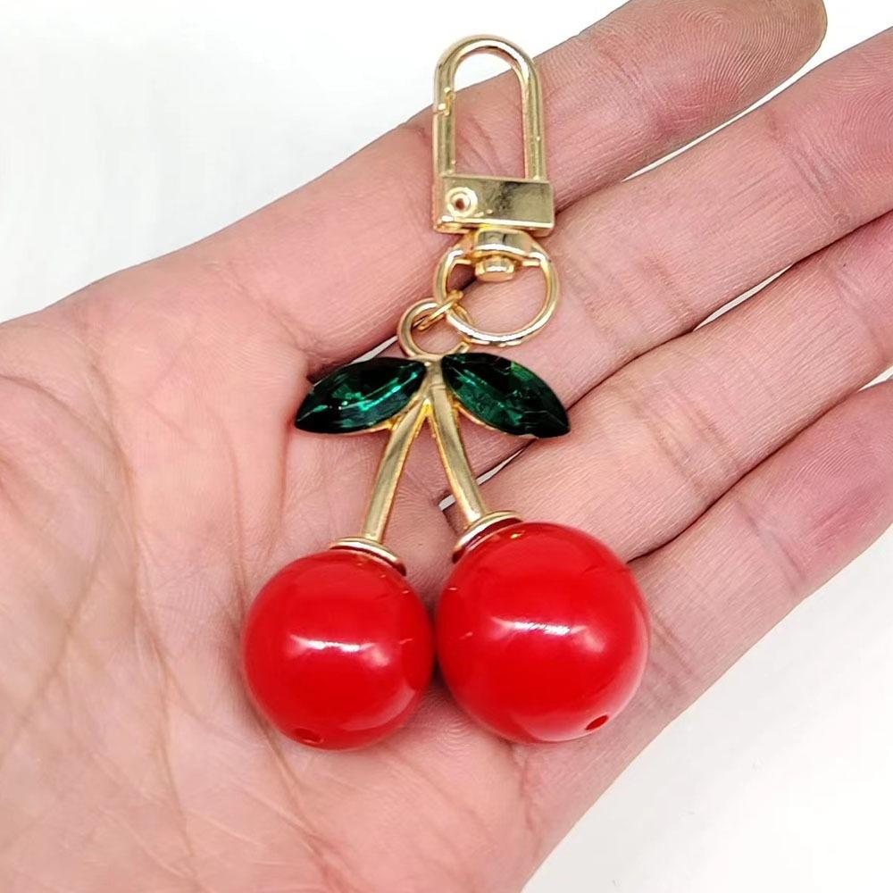 Cute Cherry Cherry Keychain Gold Alloy Bag Pendant Jewelry Accessories Keyring