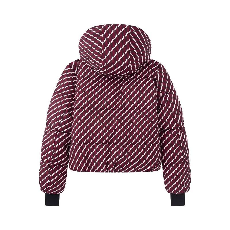 Damen Winter Kapuzen Reißverschluss Bordeaux Ski Gepolsterte Parka Mantel Anzug Set Dame Winddicht Hose Hosen Trainingsanzug