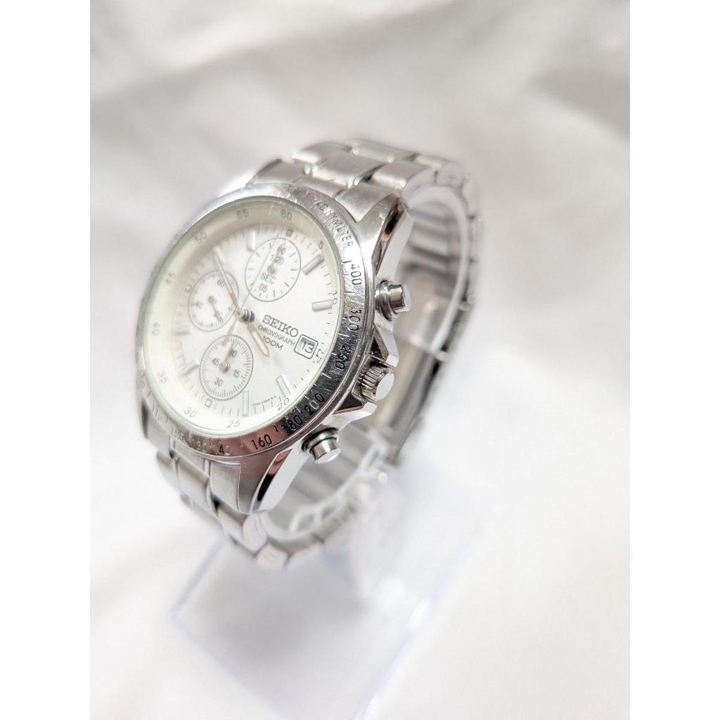 Used SEIKO Chronograph Silver Dial Men's Watch