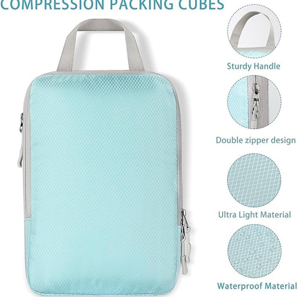 Compression Packing Cubes For Suitcases Travel 4 Set Expandable Travel Bags Organizer For Luggage