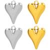 8pcs Fashionable Versatile Metal Heart Accessory Charm Pendant Diy Handmade Bracelet Necklace Stainless Steel Pendant Jewelry