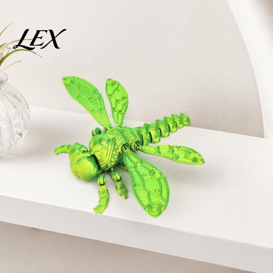 Handheld Fidget Toy 3D Printed Dragonfly Figurine, Articulated Model with Movable Joints, Toys Stress Relief Insect for Desk Decoration PLA Models