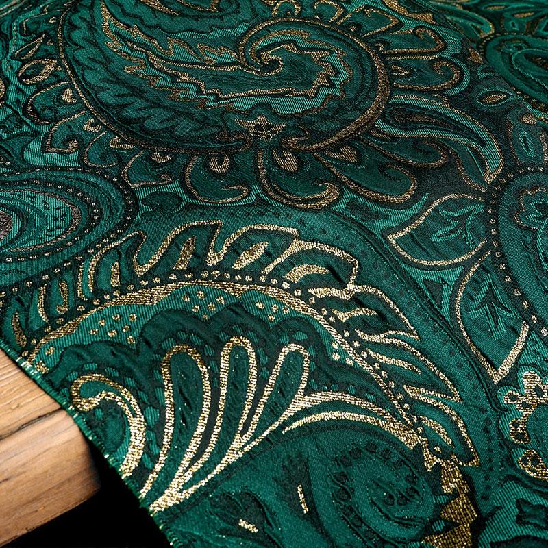 50X145Cm Green Cashew Flower Blended Three-Dimensional Ethnic Pattern Jacquard Texture Fabric Clothing Cloth Diy Designer Fabric 50X145cm зелёный
