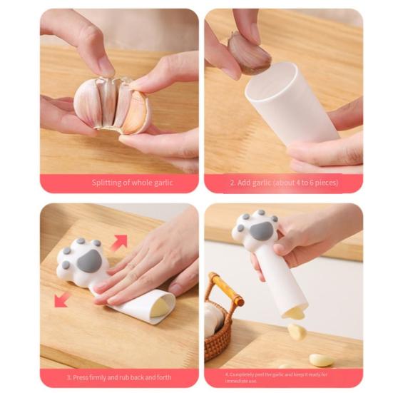 Cat Paw Garlic Peeler Silicone Roller Peeling Tool Quick Peeling Tube Garlic Skin
