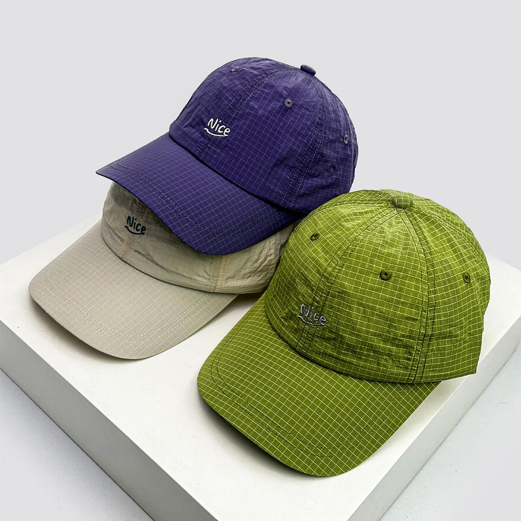 New Unisex Embroidered Nice Letters Simple Baseball Hats Breathable Quick Drying Sunshade Peaked Caps Versatile Small Lattice
