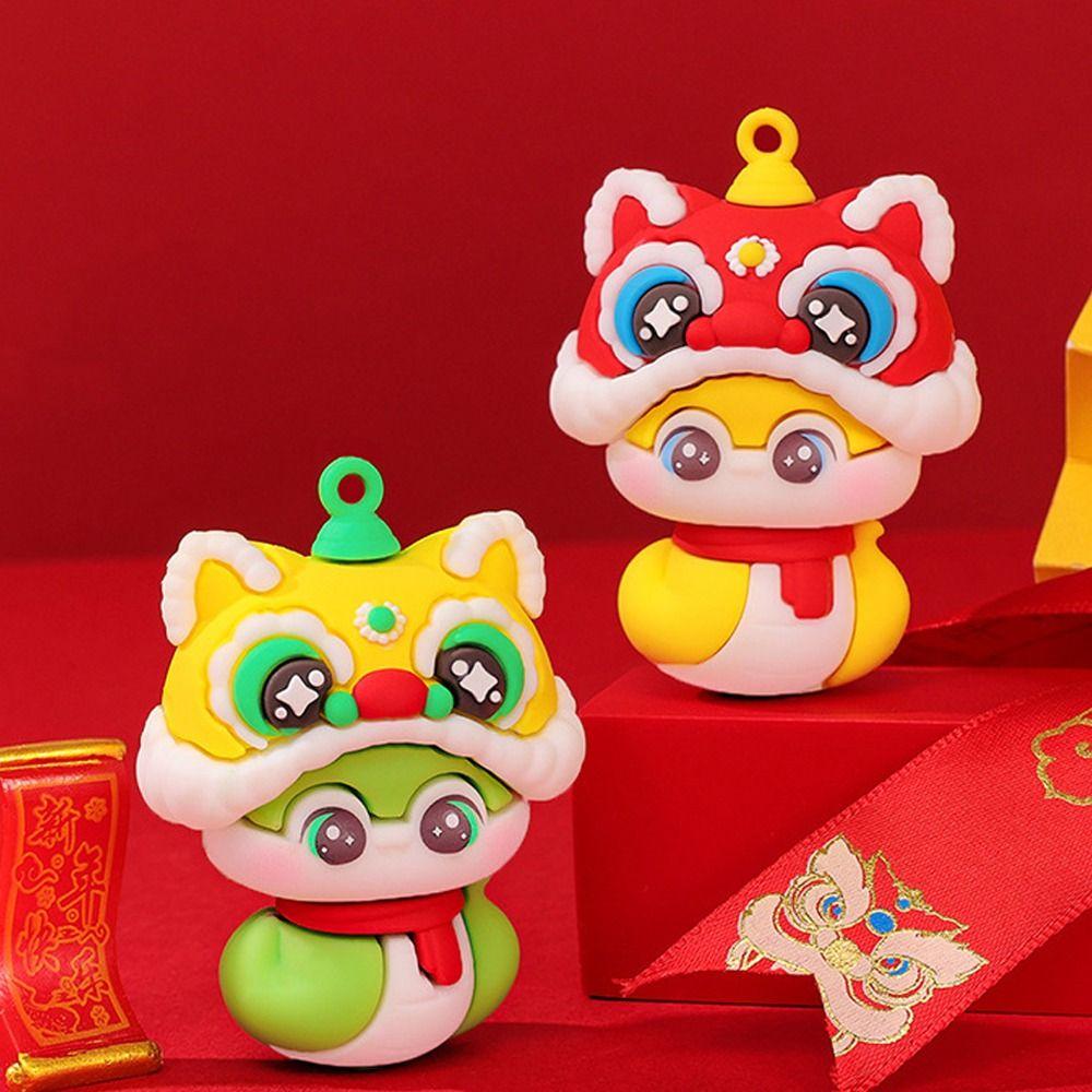 Cute Snake Year Keychain Resin Chinese New Year Pendant Zodiac Snake Lucky Snake Key Ring  Kids